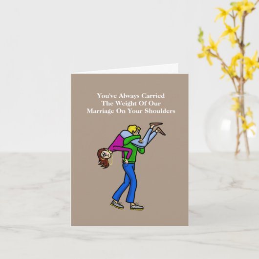 Husband Appreciation Day Card - Man Carrying Wife  カード (黄色い花)