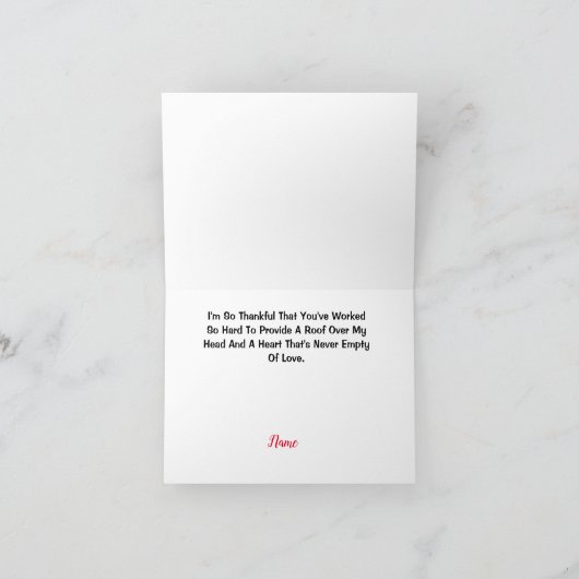 Husband Appreciation Day Roof Over Head Card カード (内部)