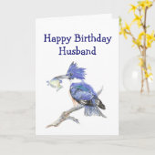 Husband Birthday Humor - The Kingfisher カード (黄色い花)