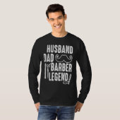 Husband Dad Barber Legend Hairstylist Hair Salon H Tシャツ (正面フル)