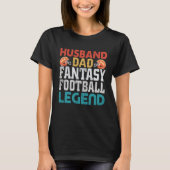 Husband Dad Fantasy Football Legend Men Retro Tシャツ (正面)