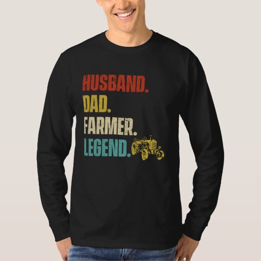Husband Dad Farmer Legend Tシャツ (正面)