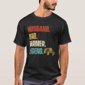 Husband Dad Farmer Legend Tシャツ (正面)