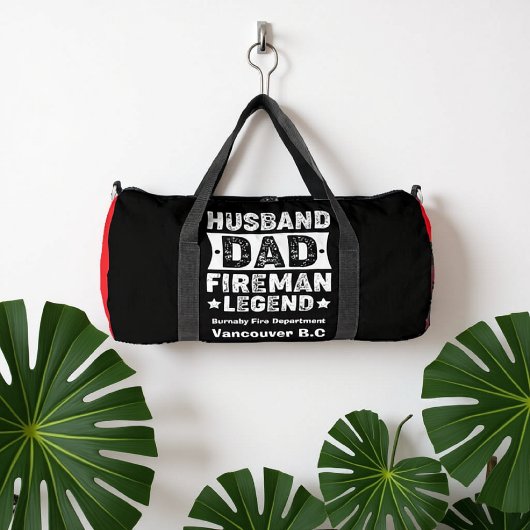Husband Dad Fireman Legend Pride ダッフルバッグ