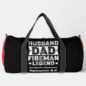 Husband Dad Fireman Legend Pride ダッフルバッグ (正面)