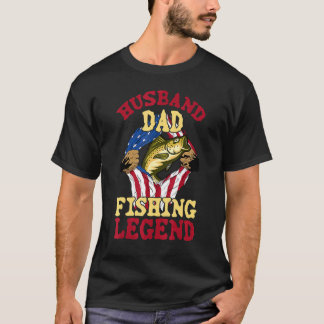 Husband Dad Fishing Legend Vintage Fisherman Tシャツ