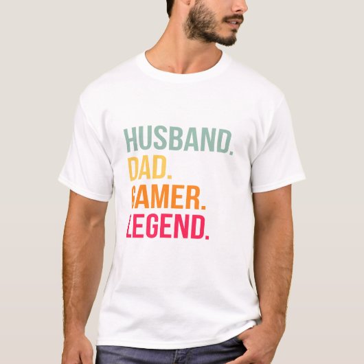 Husband Dad Gamer Legend Tシャツ (正面)