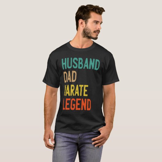 HUSBAND DAD KARATE LEGEND  FATHERS DAY Tシャツ (正面フル)