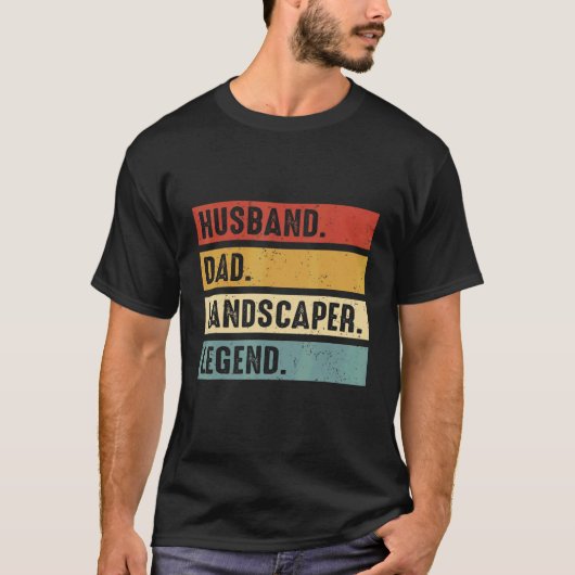 Husband Dad Landscaper Lawn Care Landscaping Fathe Tシャツ (正面)