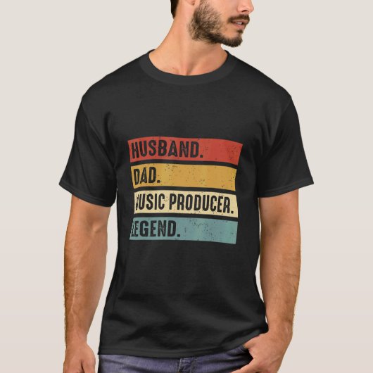 Husband Dad Music Producer Making Beats Beat Maker Tシャツ (正面)