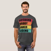 Husband Daddy Baker Legend Retro Father's Day  Tシャツ (正面フル)