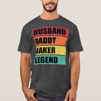 Husband Daddy Baker Legend Retro Father's Day  Tシャツ