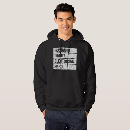 Husband Daddy Electrician Hero Lineman Electrical  パーカ (正面フル)