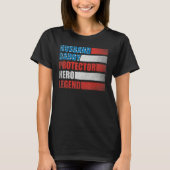 Husband Daddy Protector Hero Patriotic America 4th Tシャツ (正面)