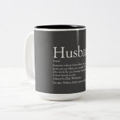 Husband Definition Quote モダン グレー ツートーンマグカップ (正面左)