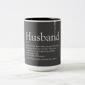 Husband Definition Quote モダン グレー ツートーンマグカップ (中央)