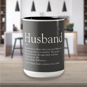Husband Definition Quote モダン グレー ツートーンマグカップ