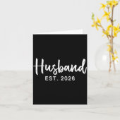 Husband Est 2026 Hubby Just Married Honeymoon Wedd カード (黄色い花)