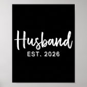 Husband Est 2026 Hubby Just Married Honeymoon Wedd ポスター (正面)