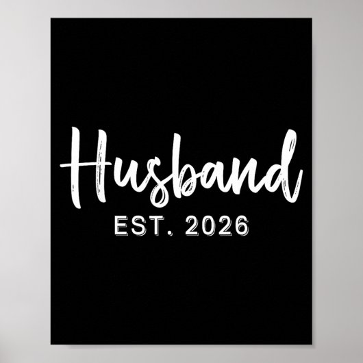 Husband Est 2026 Hubby Just Married Honeymoon Wedd ポスター (正面)