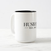 Husband Established 2026 ツートーンマグカップ (正面左)