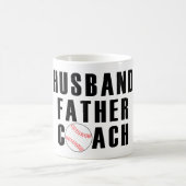 Husband Father Coach Baseball Dad Quote コーヒーマグカップ (中央)