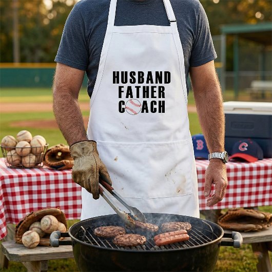 Husband Father Coach Baseball Dad Quote スタンダードエプロン