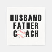 Husband Father Coach Baseball Dad Quote スタンダードカクテルナプキン (正面)