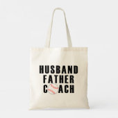 Husband Father Coach Baseball Dad Quote トートバッグ (裏面)