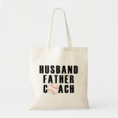 Husband Father Coach Baseball Dad Quote トートバッグ (正面)