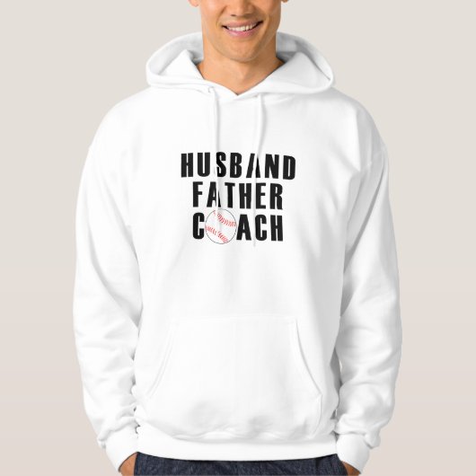 Husband Father Coach Baseball Dad Quote パーカ (正面)