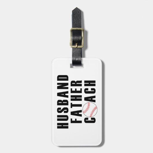 Husband Father Coach Baseball Dad Quote ラゲッジタグ (正面縦)