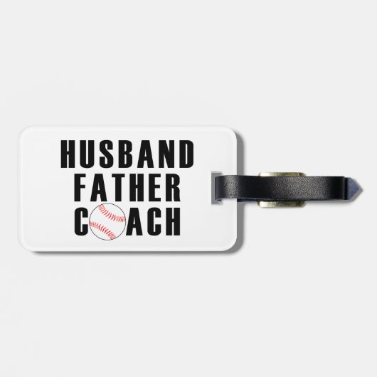 Husband Father Coach Baseball Dad Quote ラゲッジタグ (裏面横)