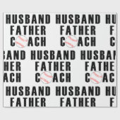 Husband Father Coach Baseball Dad Quote ラッピングペーパー (フラット)