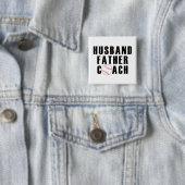 Husband Father Coach Baseball Dad Quote 缶バッジ (インサイチュ)