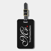 Husband Groom His Hersパーソナライズな氏は最近結婚します ラゲッジタグ (正面縦)