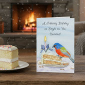 Husband Happy February Birthday Painted Bunt カード