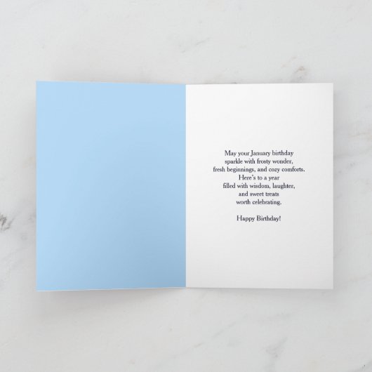 Husband Happy January Birthday Snowy Owl カード (内部)