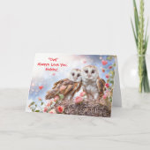 Husband Hubby Cute and Fun Owl Valentines カード (正面)