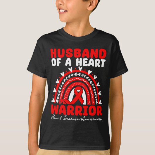 Husband Of A Heart Warrior Heart Disease Boho Rain Tシャツ (正面)
