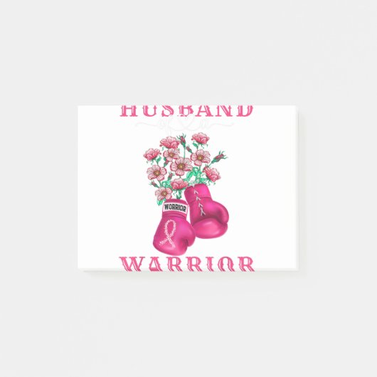 Husband Of A Warrior Breast Cancer Awareness Suppo ポストイット (正面)