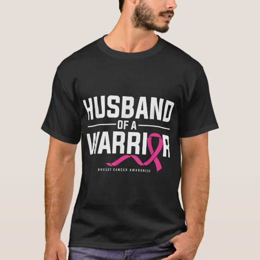 Husband Of A Warrior Breast Cancer Awareness Tシャツ (正面)
