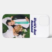 Husband Photo with dark blue text  iPhone Case Case-Mate iPhoneケース (裏面 (横))