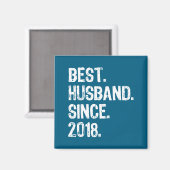 Husband Since 2018 1st Wedding Artwork マグネット (正面/裏面)