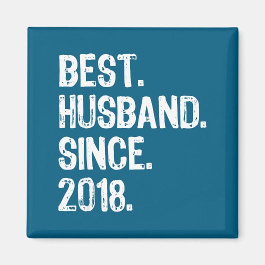 Husband Since 2018 1st Wedding Artwork マグネット (正面)