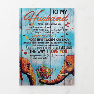 Husband To My Husband Elephant 三つ折りクリスマスカード