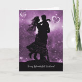 Husband Valentines Day with Silhouetted Couple  カード (正面)