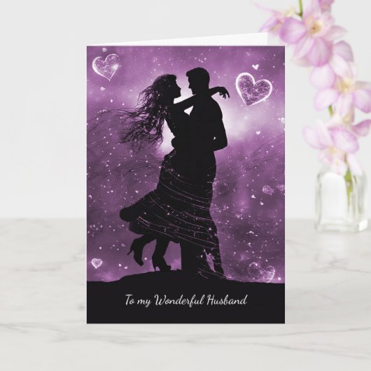 Husband Valentines Day with Silhouetted Couple  カード (蘭)