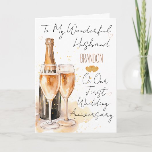 Husband Wedding Anniversary Card カード (正面)