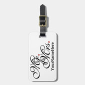 Husband Wifeパーソナライズな氏夫人は最近結婚します ラゲッジタグ (正面縦)